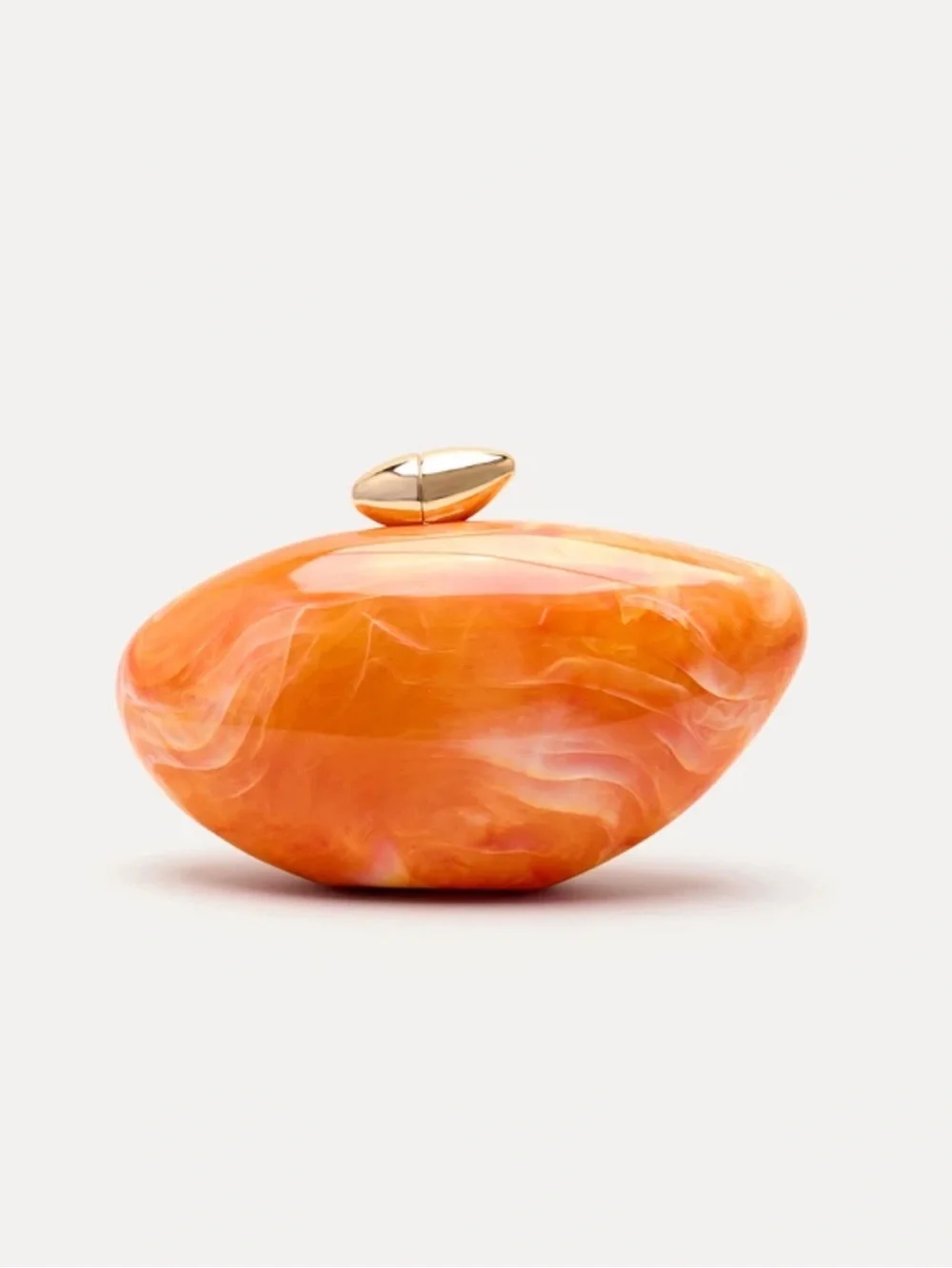 Orange Resin Clutch Bag - Elegant Evening Handbag